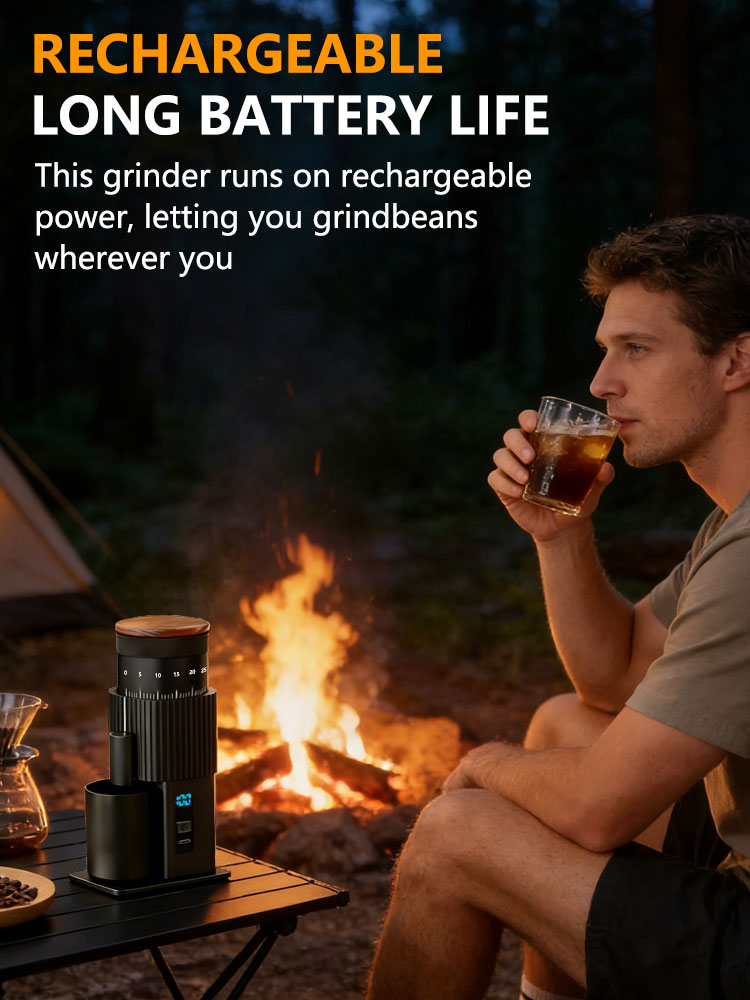 Burr Hand Grinder - Molinillo de Café Eléctrico Portátil Recargable