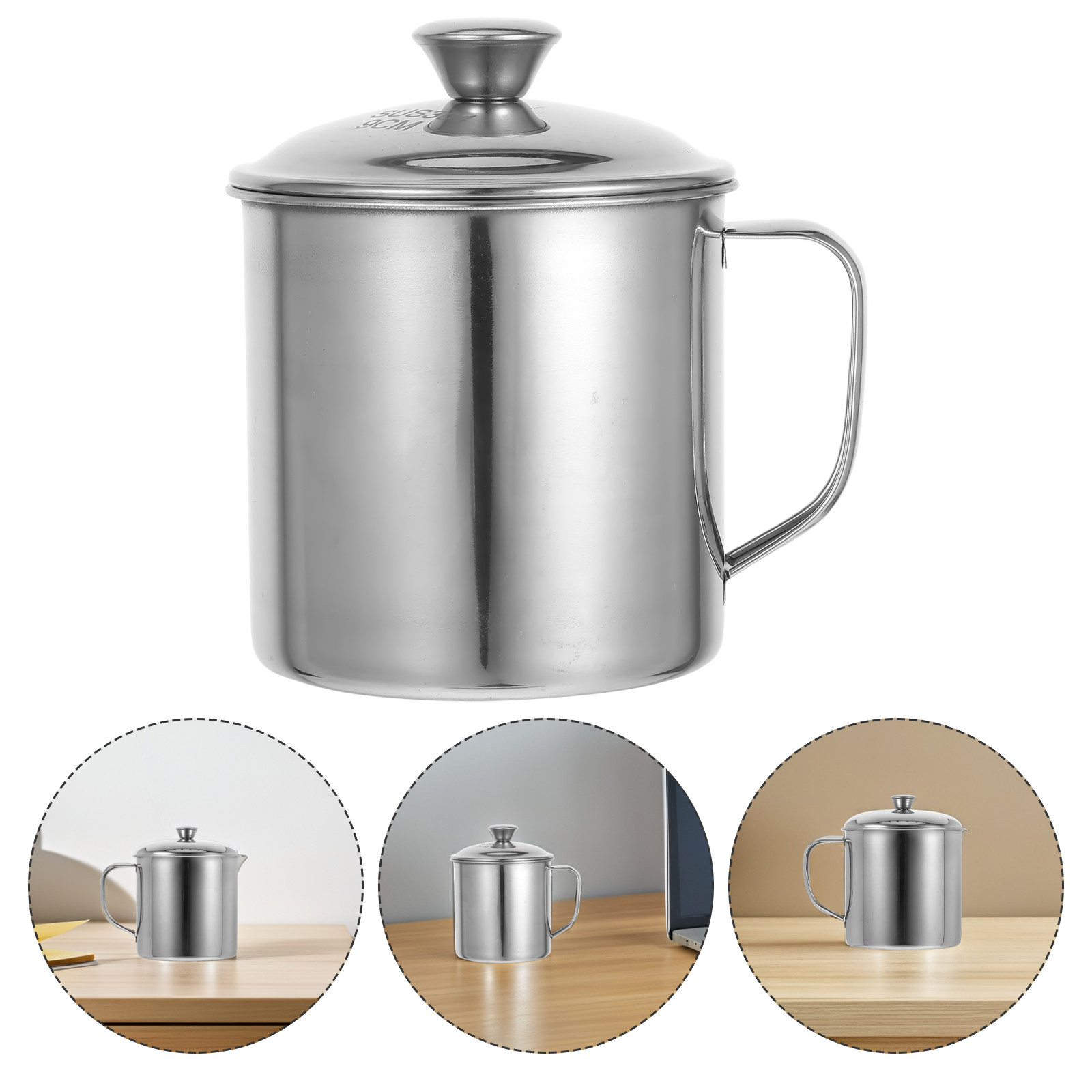 Coffee Tea & Espresso Appliances - Taza de acero inoxidable con tapa,