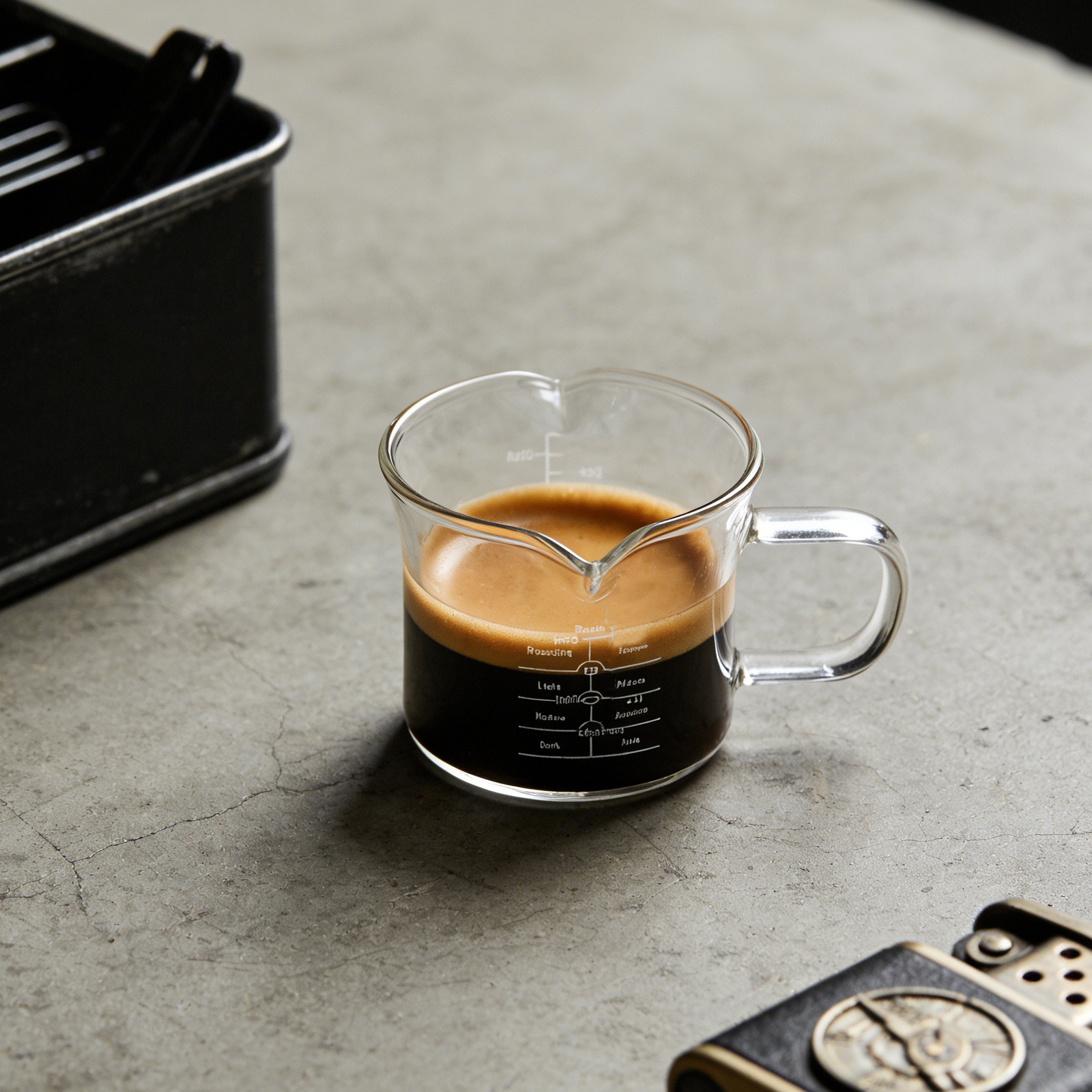 Coffee Tea With Milk - Vaso medidor de vidrio con doble
