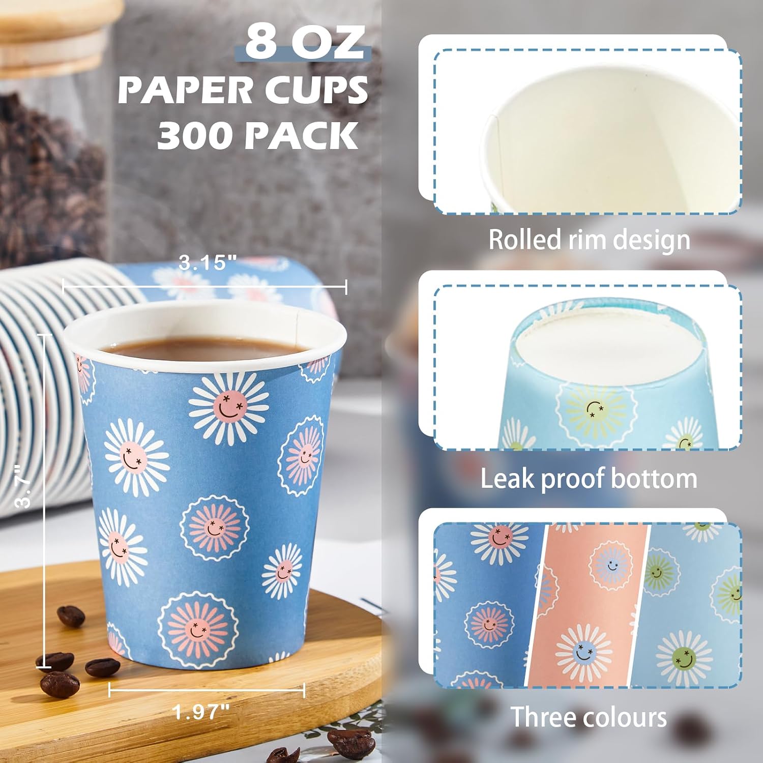 Paquete de 300 Vasos de Papel  - Coffee Tea Images reseña y precio