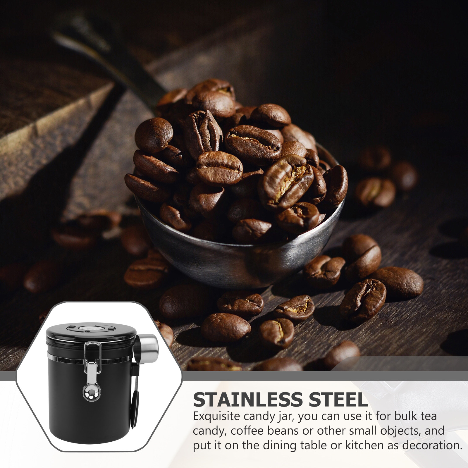 1 unidad: recipiente de acero  - Coffee Tea Sugar reseña y precio