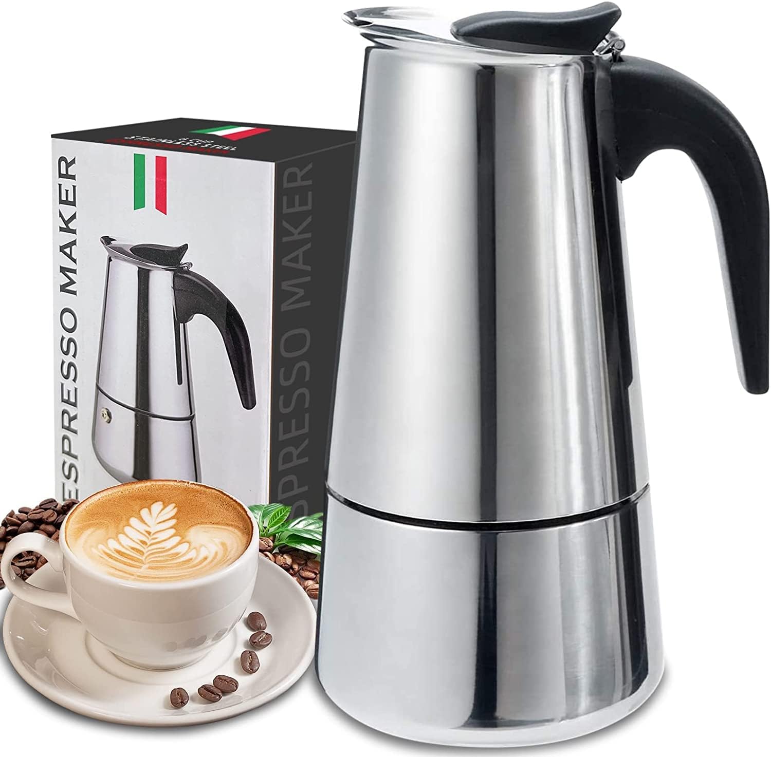 4/6/9 tazas Moka Pot Caffe Taz - Moka Pot Stove reseña y precio
