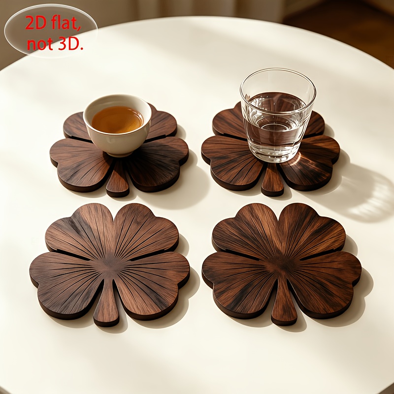 4 posavasos de madera planos 2 - Coffee Tea And Sugar Set reseña y precio