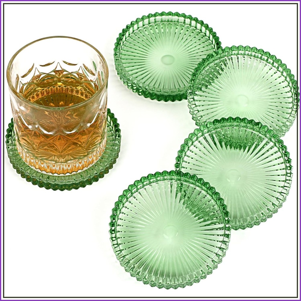 Juego de 5 posavasos de vidrio - Coffee Tea Images reseña y precio